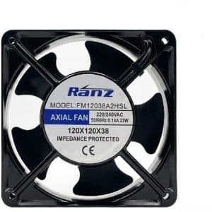 فن خنک کننده رک 220 ولت سایز 12*12 سانت برند RANZ مدل FM12038A2HSL