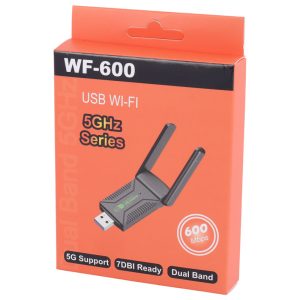 کارت شبکه USB دو آنتن دوال باند 600MBPS مدل WF-600