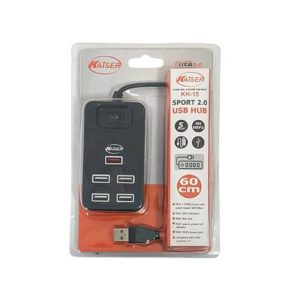 هاب یو اس بی 2 کلید دار 5 پورت KAISER مدل KH-15 کد 129001634