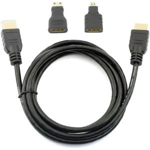 تبدیل کابلی 3 کاره HDMI به مینی و میکرو HDMI به طول 1.5 متر