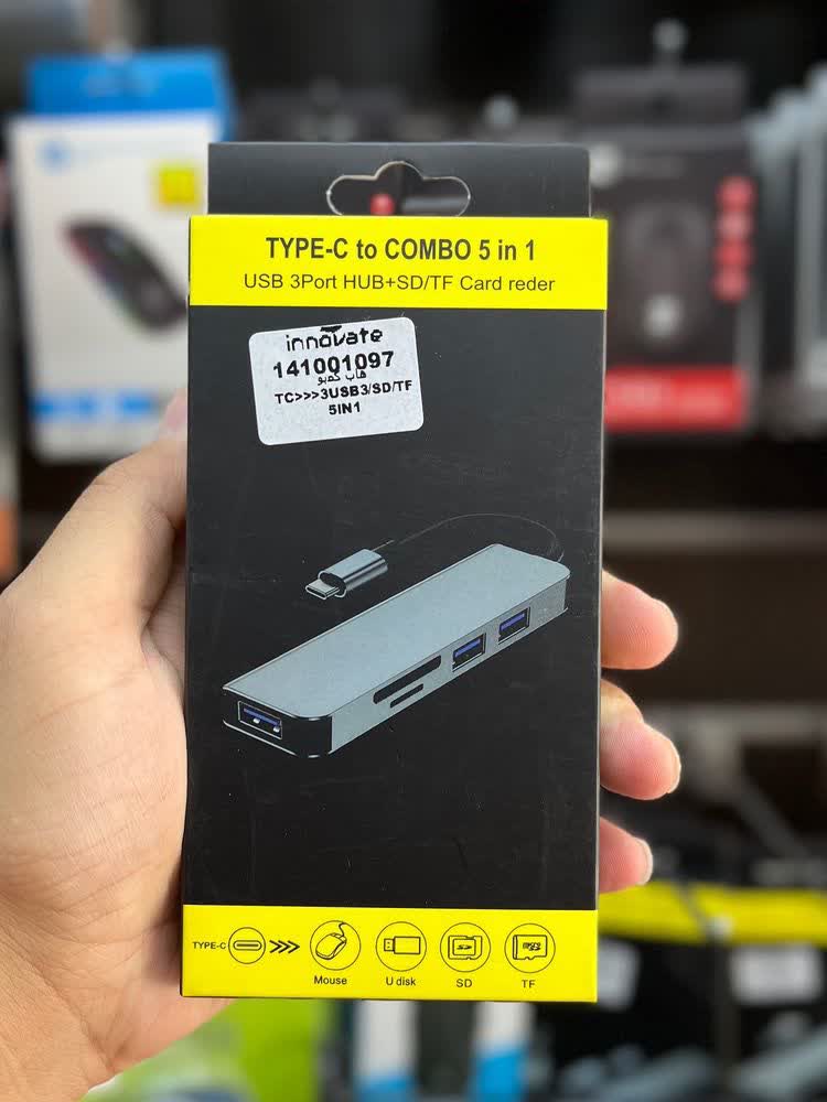 هاب USB 3 و کارت ریدر COMBO مدل 5IN1 با رابط TYPE C - Image 2
