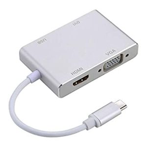 تبدیل 4 کاره TYPE C به VGA , HDTV , DVI , USB3