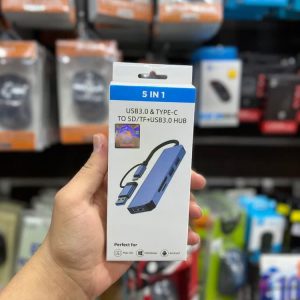 هاب USB 3 و کارت ریدر با رابط TYPE C , USB3 مدل 5IN1