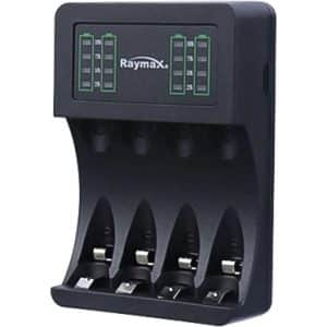 شارژر باتری چهارتایی با کابل تایپ سی برند RAYMAX